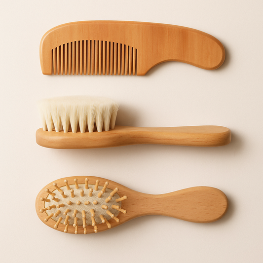 Natural Wool Comb & Brush Set